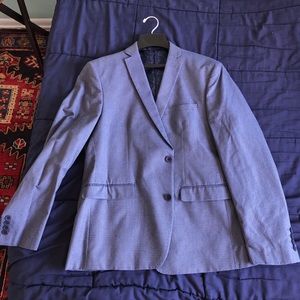 Macy’s Blue Blazer with White Polka Dots